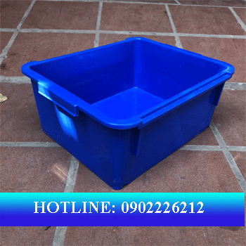 thùng nhựa đặc a3 màu xanh udowng. kích thước: 370x305x160 mm