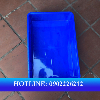 thùng nhựa ha007 màu xanh dương. 610x420x150mm